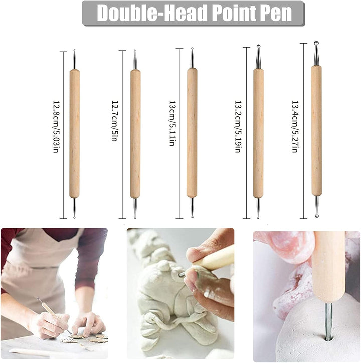 Allazone 31 Stück Polymer Clay Tools Set Modellierwerkzeug Set, Acryl Ton Roller mit Acrylplatten Tr