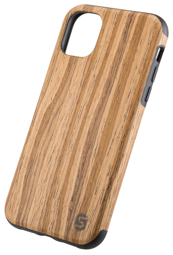 Sebastian Sturm Handyhülle „Maxi | Cover aus echtem Edel-Holz Teak in Einer TPU-Hülle | Für Apple iP