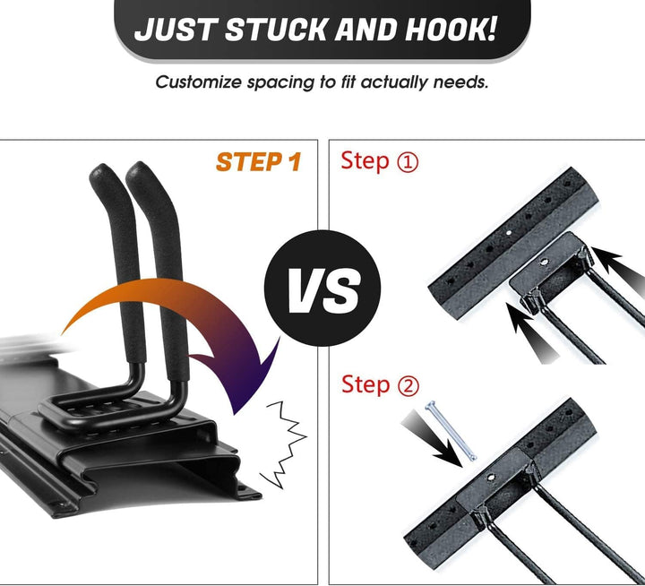 Odoland Skiaufbewahrung Skihalter für 2-6 Paare Ski Snowboard Rack Wandhalterung, Haus und Garage Sk