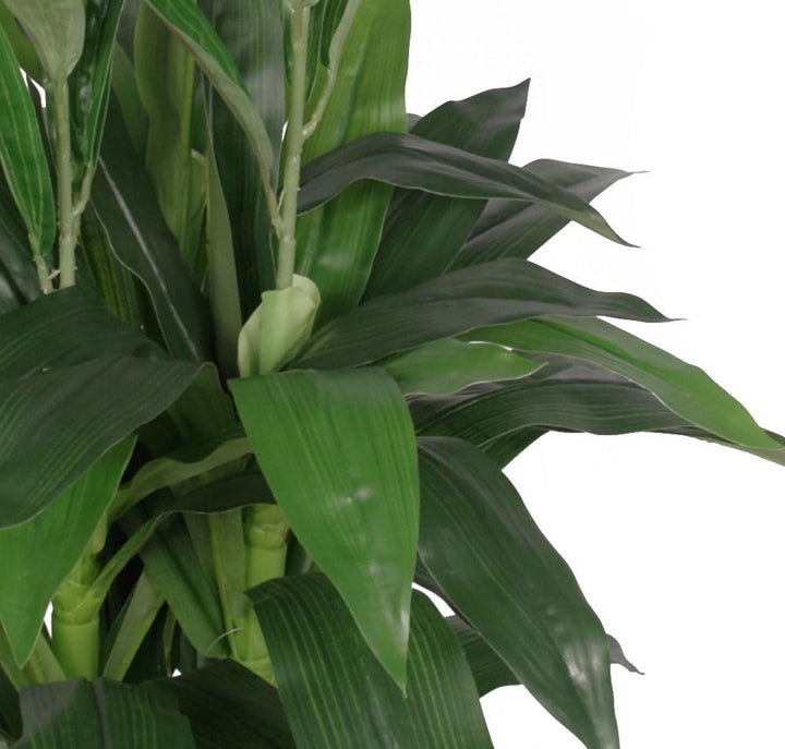 Leaf Kunstpflanze Cymbidium Orchidee, 100 cm, schwarzer Kunststofftopf, weisse Blumen, LEAF-7241 Whi