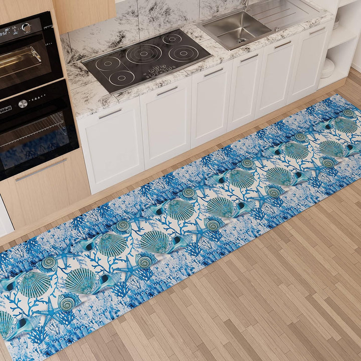 PETTI Artigiani Italiani Teppich für Küche 52x280 cm Corallo Blu, 52x280 cm Corallo Blu