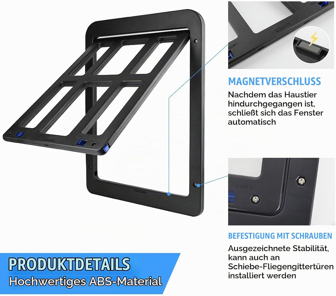 Hundeklappe Katzenklappe Haustierklappe Fiegengitter Magnetverschluss mit für Fliegengittertür Fenst