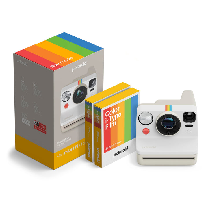 Polaroid - Now Gen 3 - Sofortbildkamera - Bundle Kamera + Farbfilm (16 Fotos) Weiss (6561) Weiss Cam
