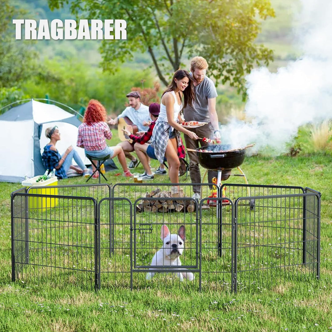 Qianruida Welpenauslauf 60 cm Hoch Welpenlaufstall Für drinnen und draussen Hundelaufstall Metall Za
