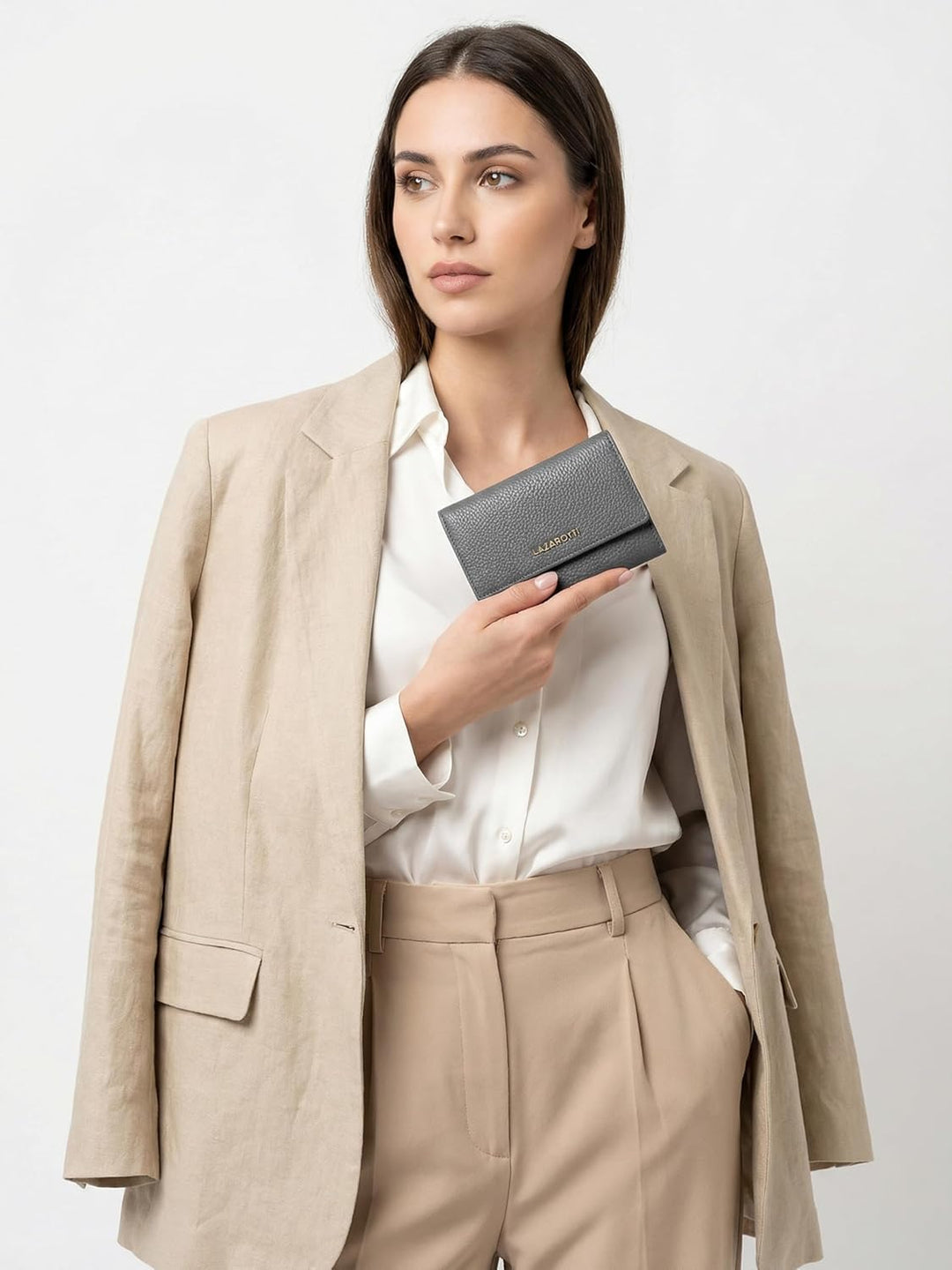 Lazarotti Bologna XL Leder Damen-Geldbörse | grosses Reissverschlussfach, 15 Kartenfächer, RFID-Schu