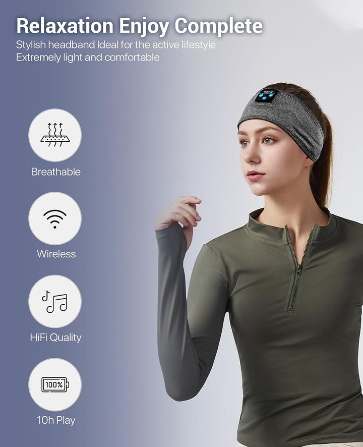 Navly Schlafkopfhörer Bluetooth Stirnband Kopfhörer Schlafkopfhörer für Seitenschläfer, gemütliche B