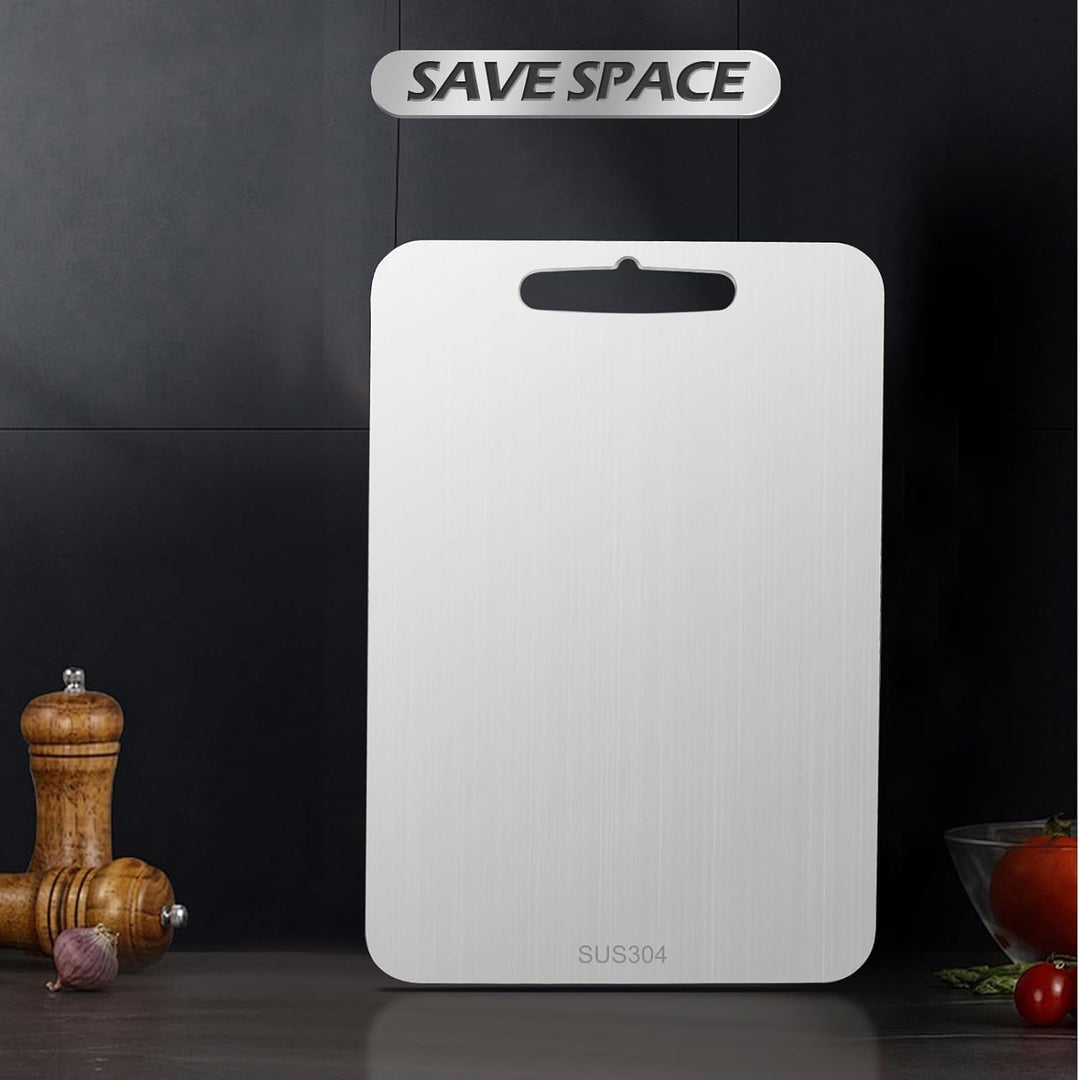 Titan Schneidebrett, Titanium Cutting Board, Doppelseitiges Schneidebrett in Lebensmittelqualität, S