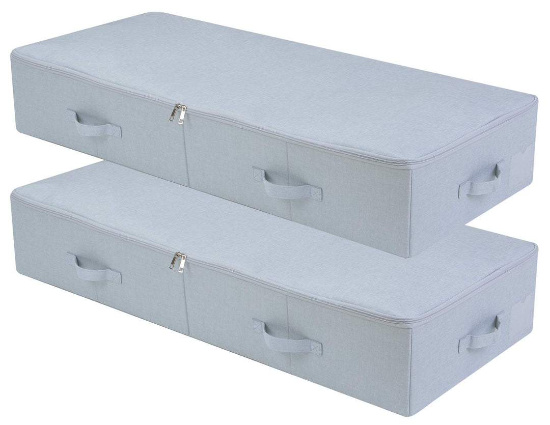 2er-Pack, 100X 43X 18cm, 3-seitiger Reissverschluss Unterbett, Kleiderschrank Kleidung, Schuhe Aufbe