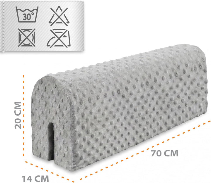Bettkantenschutz für Kinderbetten 70 cm - Schutz für Bettrahmen Kantenschutz Kinder Babybett Hellgra