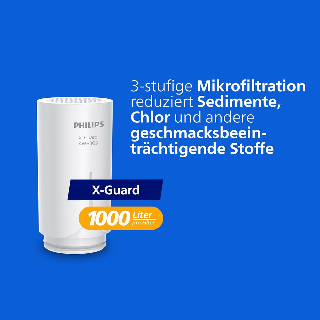Philips Water Ontap Filter AWP3705P3/10 MICROFILTRATION mit DIGITALEM DISPLAY und 3 Ersatzkartuschen