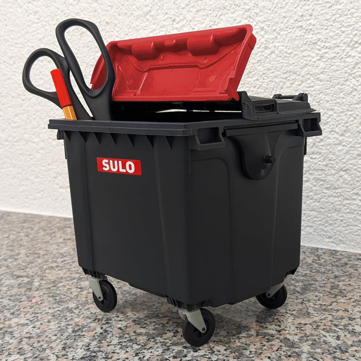 Sulo Mini Mülltonne Container 1100L Nachbildung | Tisch-Mülleimer Klein | Desktop Büro Schreibtisch