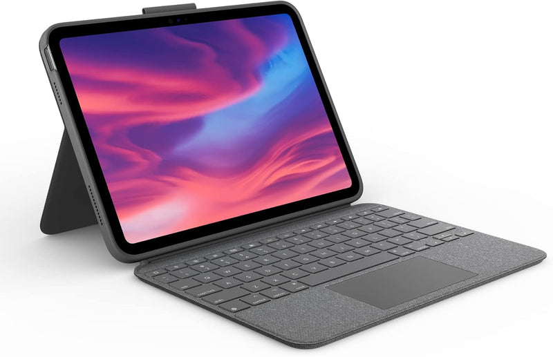 Logitech Combo Touch Case mit abnehmbarer Tastatur für iPad (10. Generation), grosses Trackpad, hint