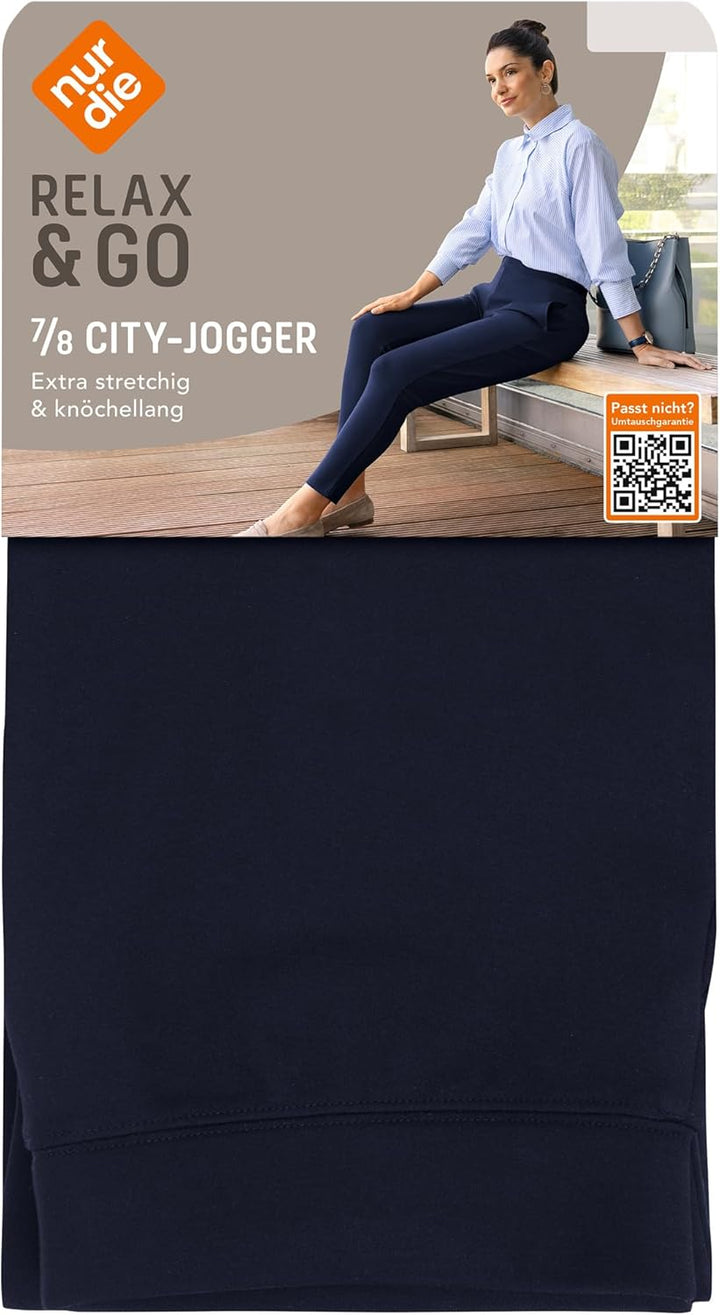 Nur Die 7/8 City-Jogger Relax & Go sportliche bequeme Freizeithose Stretch elastischer Bund verkürzt