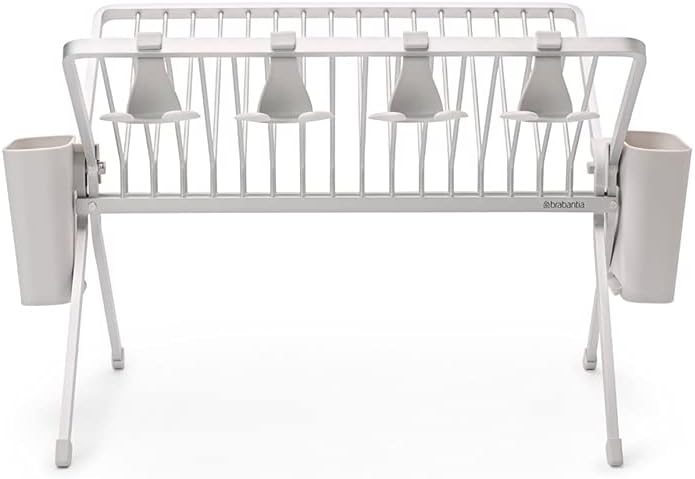 Brabantia Faltbares Gross Abtropfgestell, Metall Kunststoff, Light Grey L Light Grey, L Light Grey