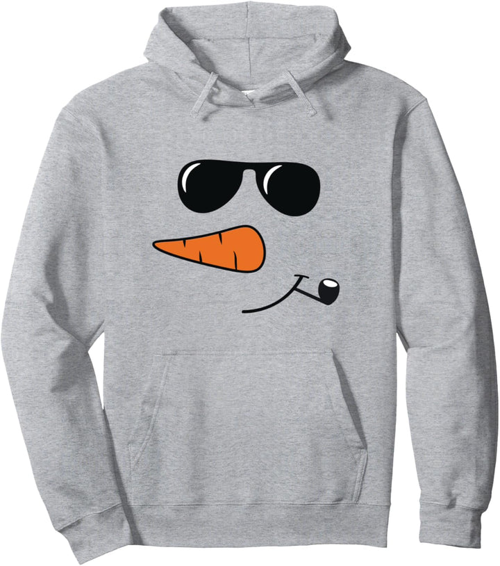 Frohe Weihnachten Schneemann lustiges Gesicht Pullover Hoodie