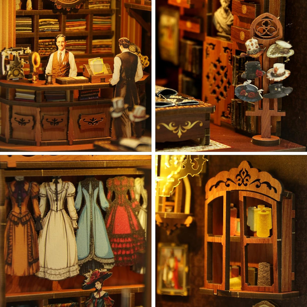LUMYCE Book Nook Kit für Erwachsene Holzpuzzle DIY Miniatur Haus 3D Puppenhaus - Buchstütze für Büch