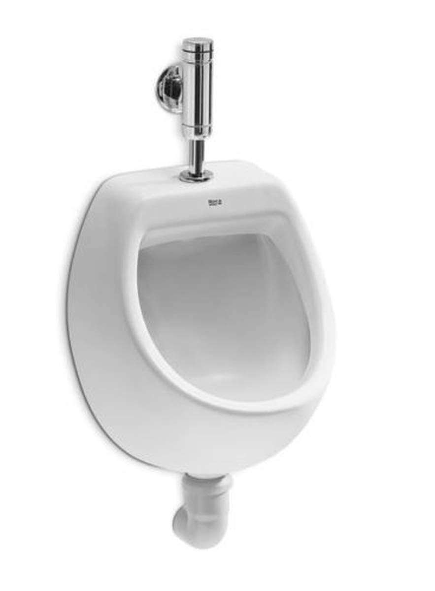VBChome- Set: Urinal Zulauf Oben Weiss Modern Hochwertig Keramik Pinkelbecken senkrecht Pissoir Mini