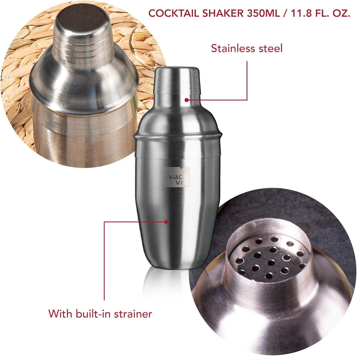 Vacu Vin 7889362-USA, Edelstahl, 3-teilig Cocktail-Set, silber Standard, Standard