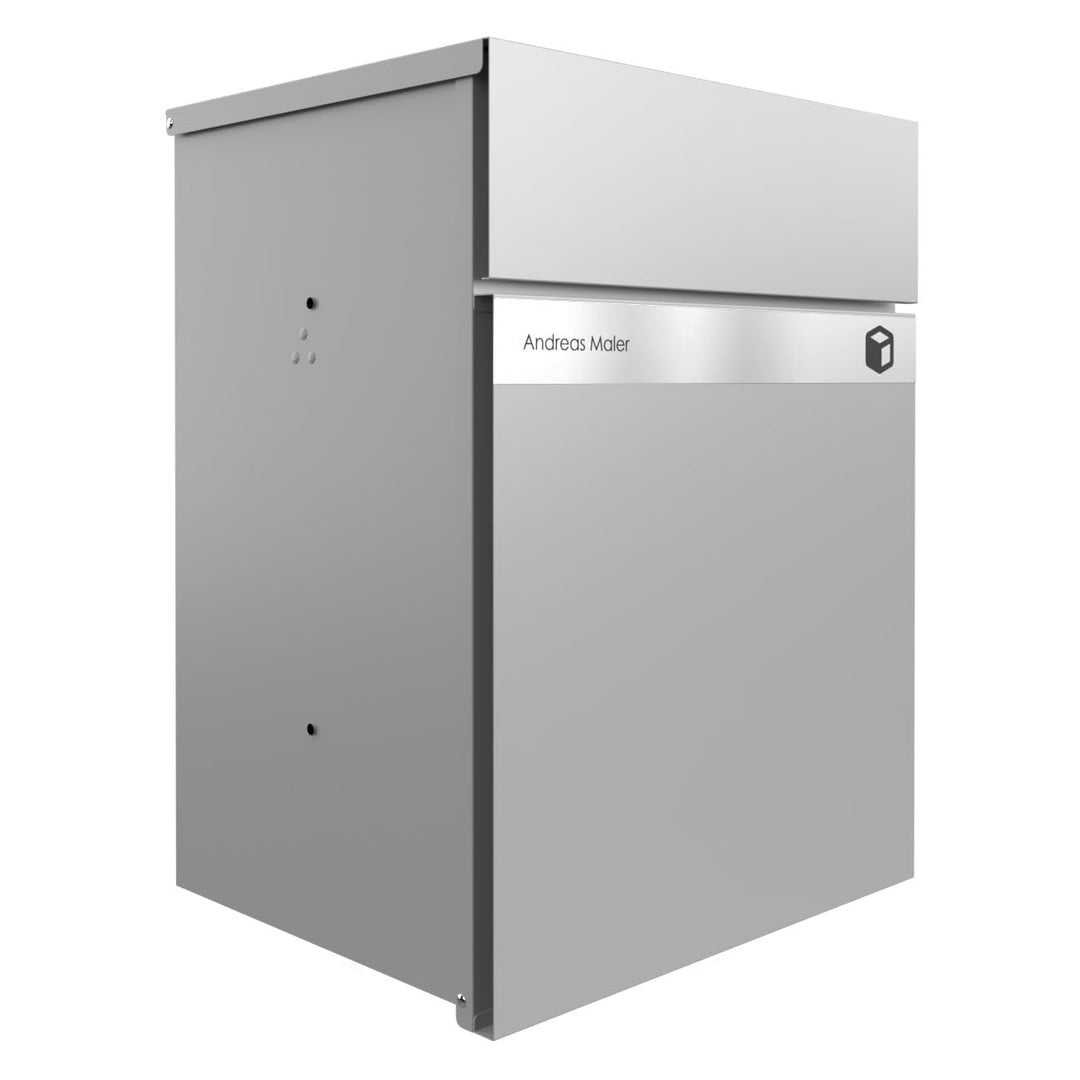 Design Aufputz Paketbox Kant Edition - Elegance 2 individuell mit Ihrem Namen (RAL 9007 graualuminiu