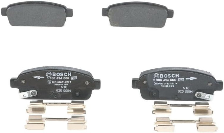 Bosch BP1357 Bremsbeläge - Hinterachse - ECE-R90 Zertifizierung - vier Bremsbeläge pro Set