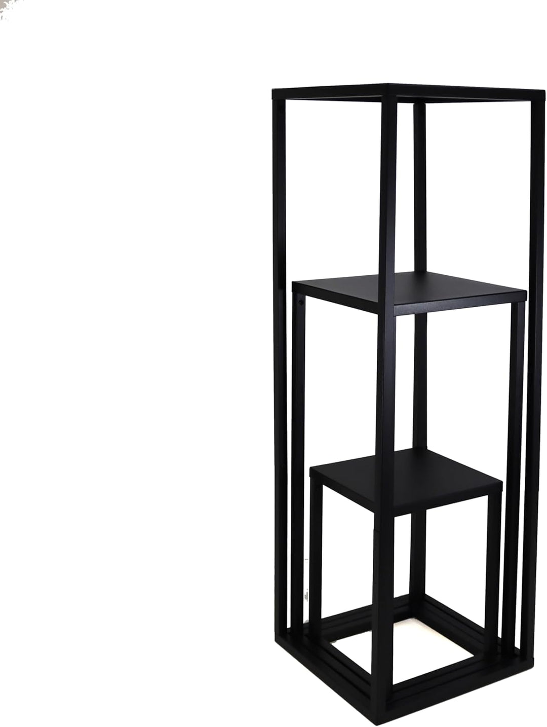 3er Set Pflanzenständer Blumenständer Metall schwarz, Blumensäule Dekoständer Regal Beistelltisch 3