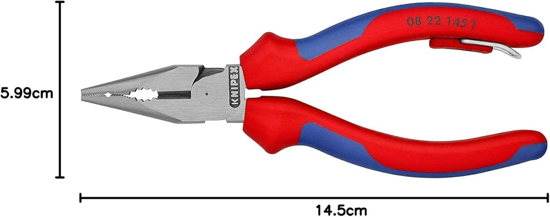 Knipex Spitz-Kombizange schwarz atramentiert, mit Mehrkomponenten-Hüllen, mit Befestigungsöse zum An