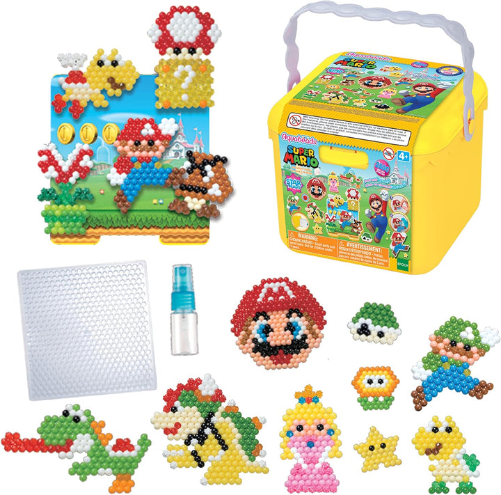 Aquabeads 31774 Kreativ Würfel - Super Mario - Bastelset, grün & 31517 Perlen, Multi Color, 18 cm