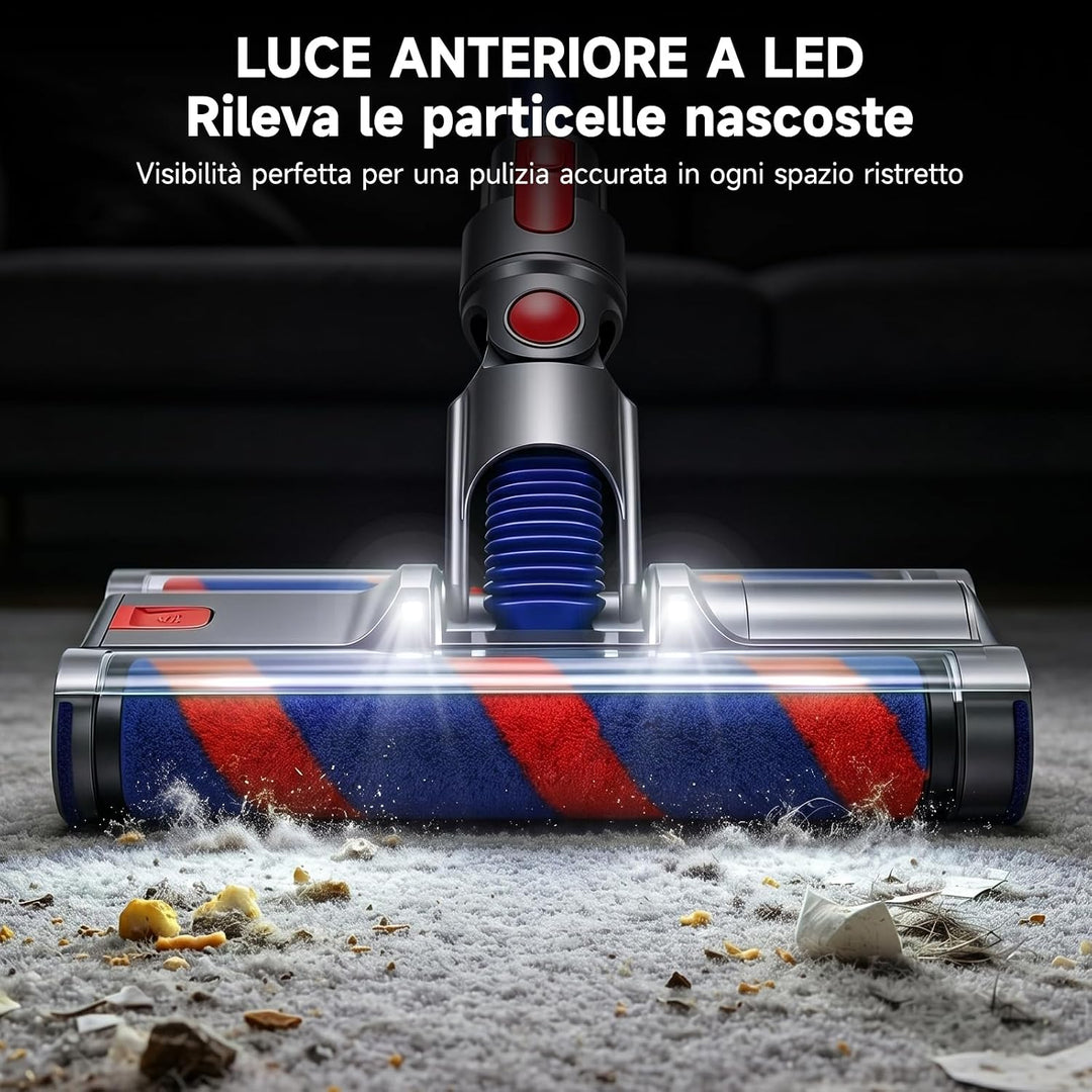 Rollenkopf kompatibel mit Dyson V7 V8 V10 V11 mit LED-Licht Blau, Blau