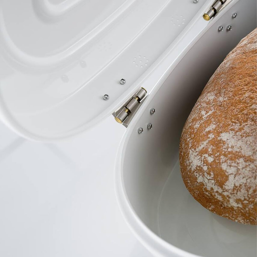 WESCO Single Elly Brotkasten in der Farbe weiss matt, pulverbeschichtetes Stahlblech, Lüftungslöcher
