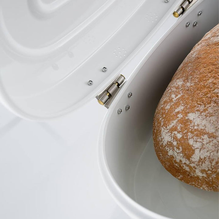 WESCO Single Elly Brotkasten in der Farbe weiss matt, pulverbeschichtetes Stahlblech, Lüftungslöcher