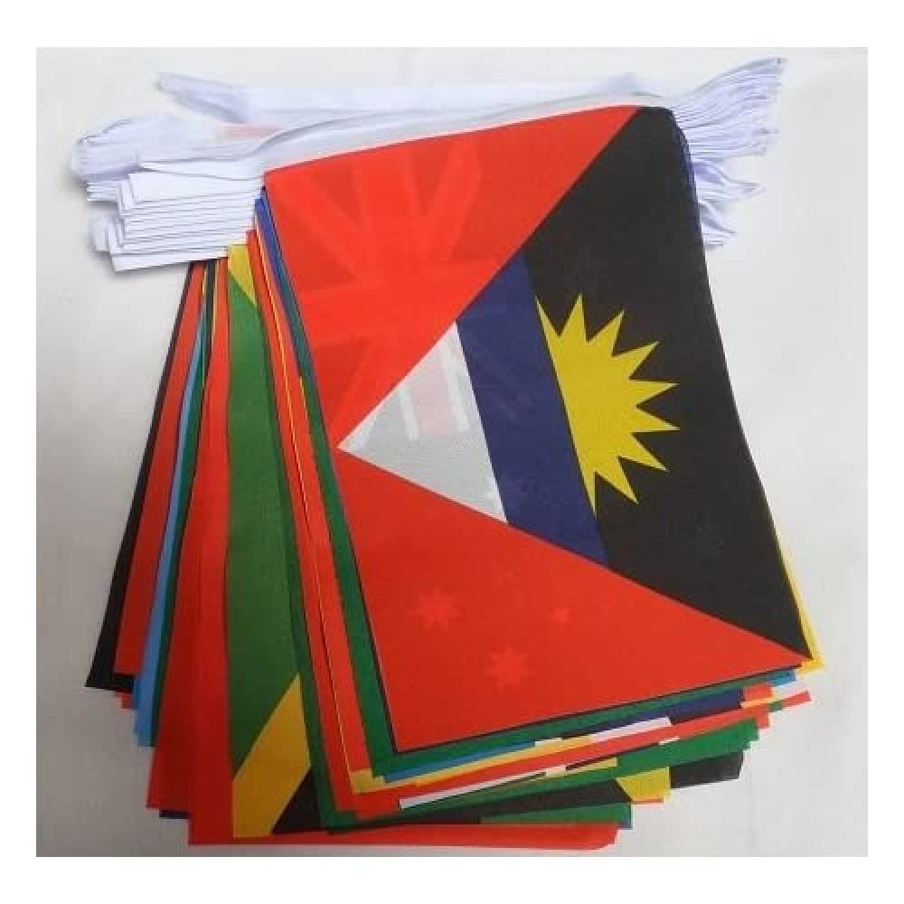 FAHNENKETTE 54 LÄNDER VON COMMONWEALTH 16 meter mit 54 flaggen 21x14cm- COMMONWEALTH Girlande Flagge