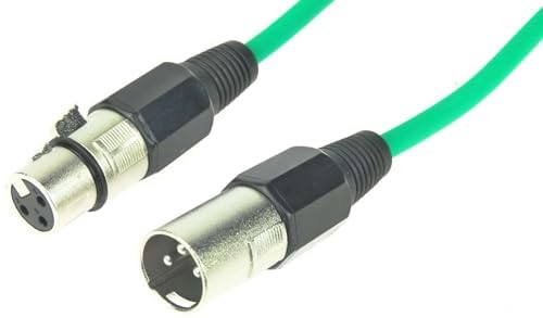 Paccs 4 Stück 10 m Mikrofonkabel Grün XLR Stecker male auf XLR Buchse female - Symmetrisch Audio Kab