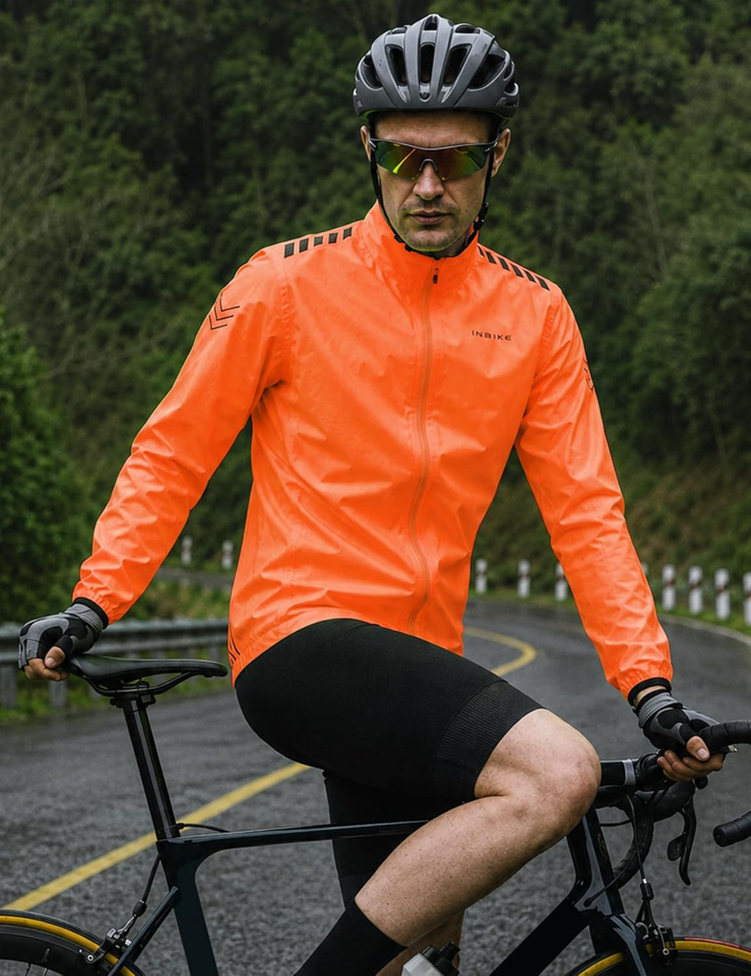 INBIKE Regenjacke Herren Leicht Fahrradjacke 10000 mmH₂O Wasserdichte Winddichte Outdoor Sport Jacke