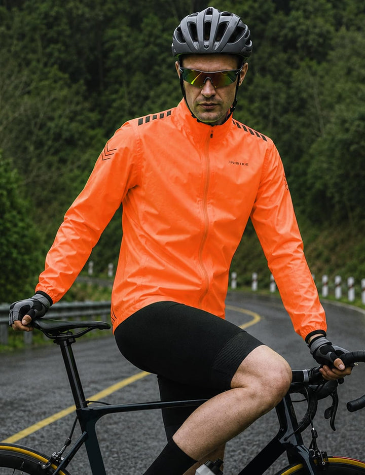 INBIKE Regenjacke Herren Leicht Fahrradjacke 10000 mmH₂O Wasserdichte Winddichte Outdoor Sport Jacke