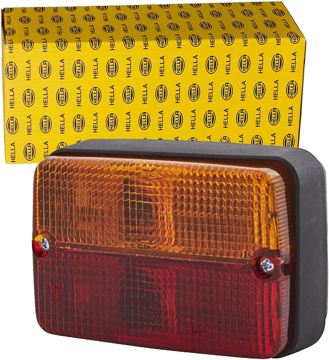 HELLA - Heckleuchte - Glühlampe - 12V - Anbau/geschraubt - Lichtscheibenfarbe: rot/gelb - Kabel: 900