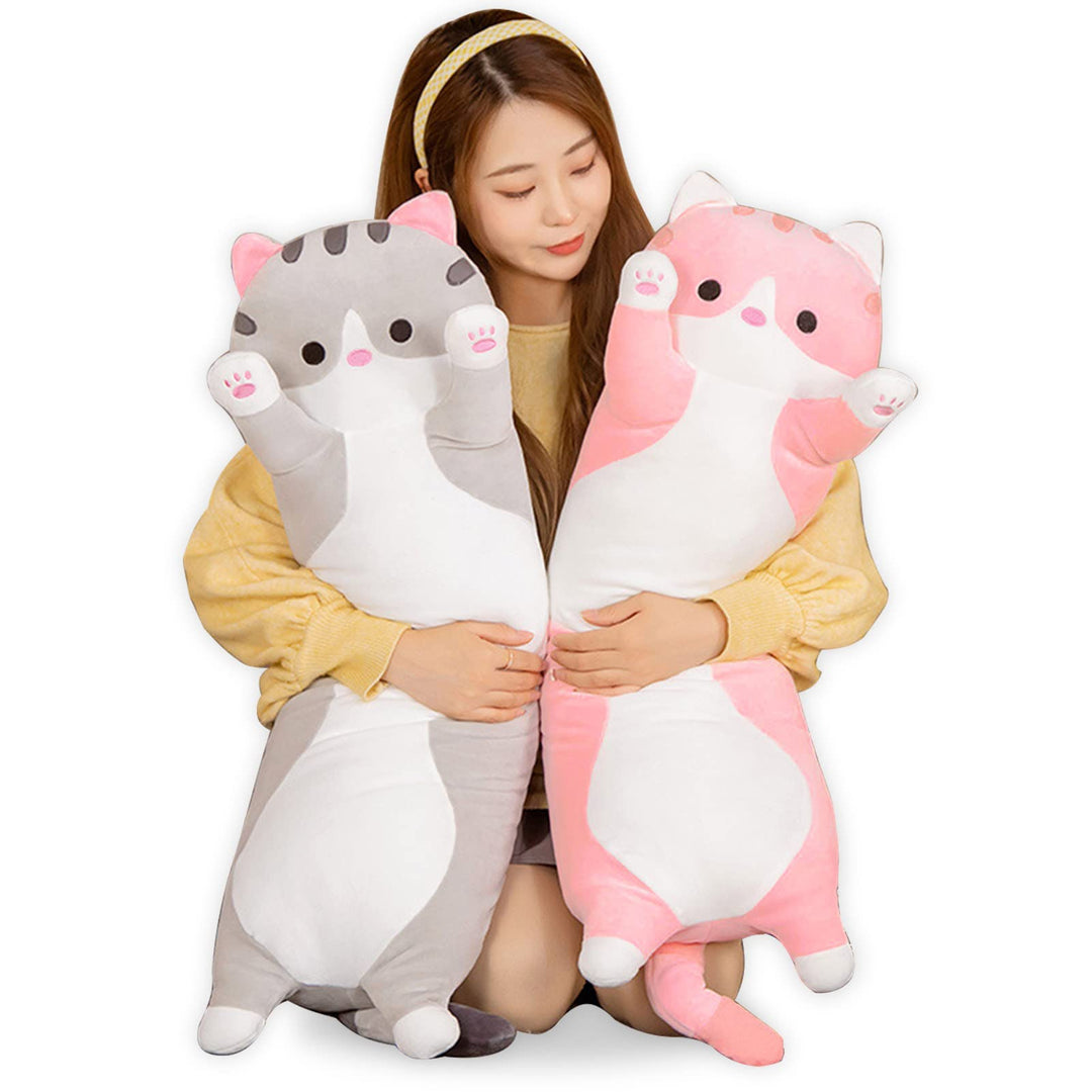 Bobomon Katze Kuscheltier stofftier Katze langes Kissen riesen XXL Kawaii gross plüschtier plüschkat