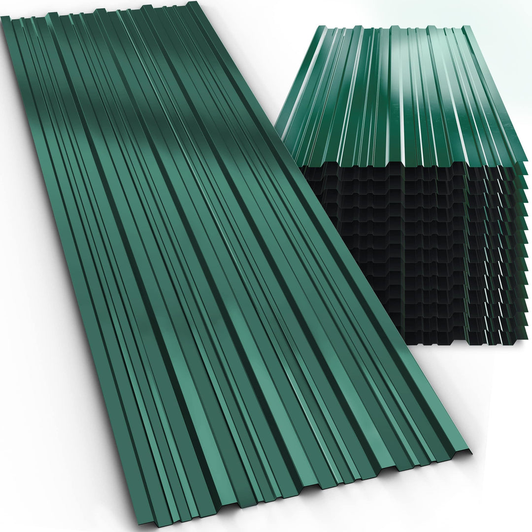 GARDEBRUK® 14x Trapezblech 110x46cm = 7m² Verzinkt Rostresistent Wetterfest Profilblech Dachblech We