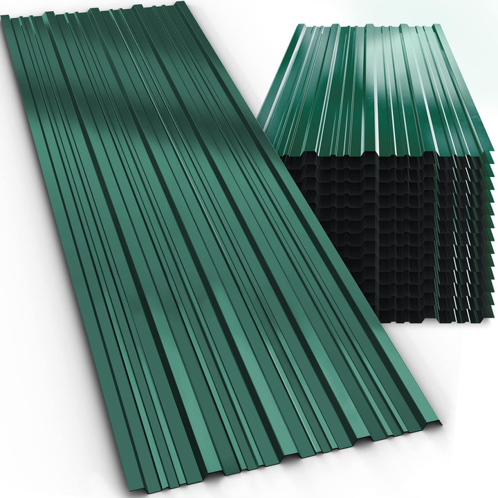 GARDEBRUK® 14x Trapezblech 110x46cm = 7m² Verzinkt Rostresistent Wetterfest Profilblech Dachblech We