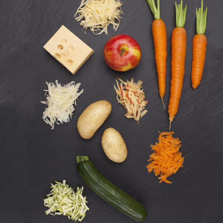 Microplane Küchenreibe Sehr Grob für Kartoffel, Zucchini, Karotte, Apfel, Kohl und Käse in Rot mit E