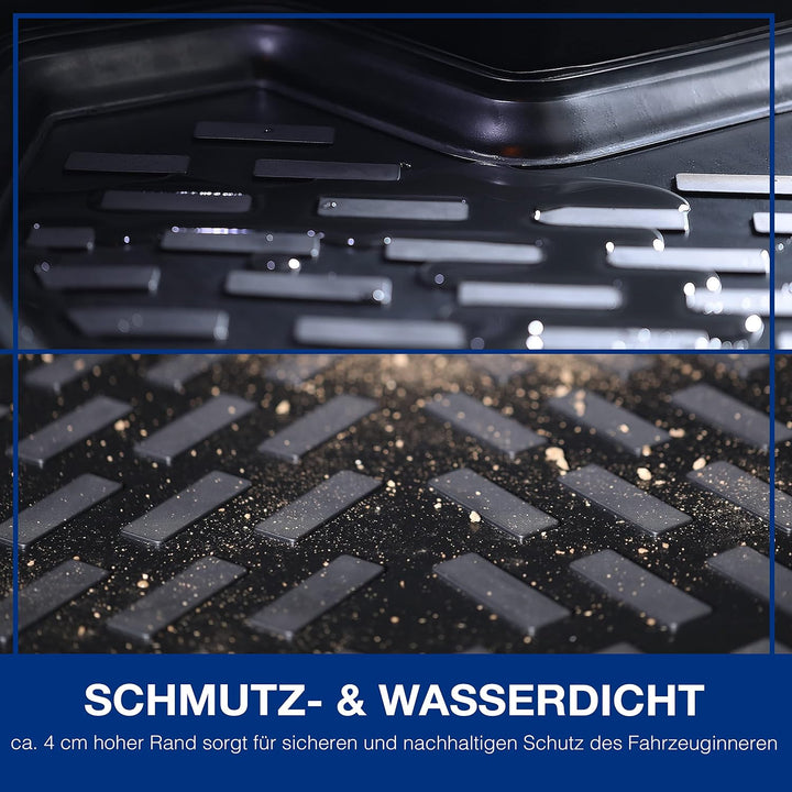 Design 3D Gummimatten Set - für VW Golf 7 Baujahr 2012-2019 | Extra hoher 5cm Rand Golf 7 (Baujahr 2
