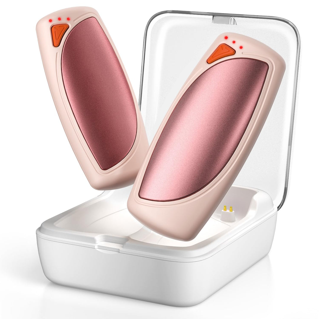 Lepwings Handwärmer Elektrisch 2er-Pack mit Ladecase, 14.000 mAh, Wiederverwendbare Taschenwärmer, B