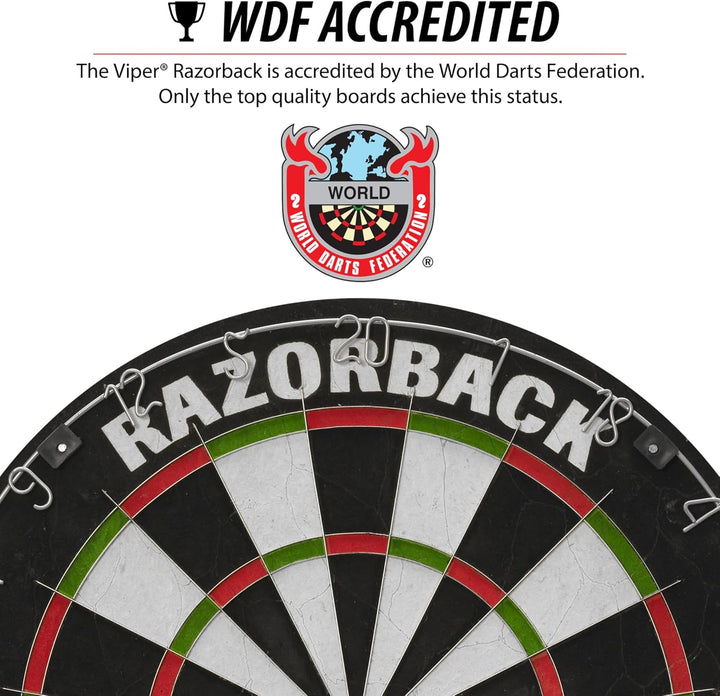 Viper Razorback Spitze aus Sisal/Bristle Dartscheibe mit frei von Klammern sind Spider
