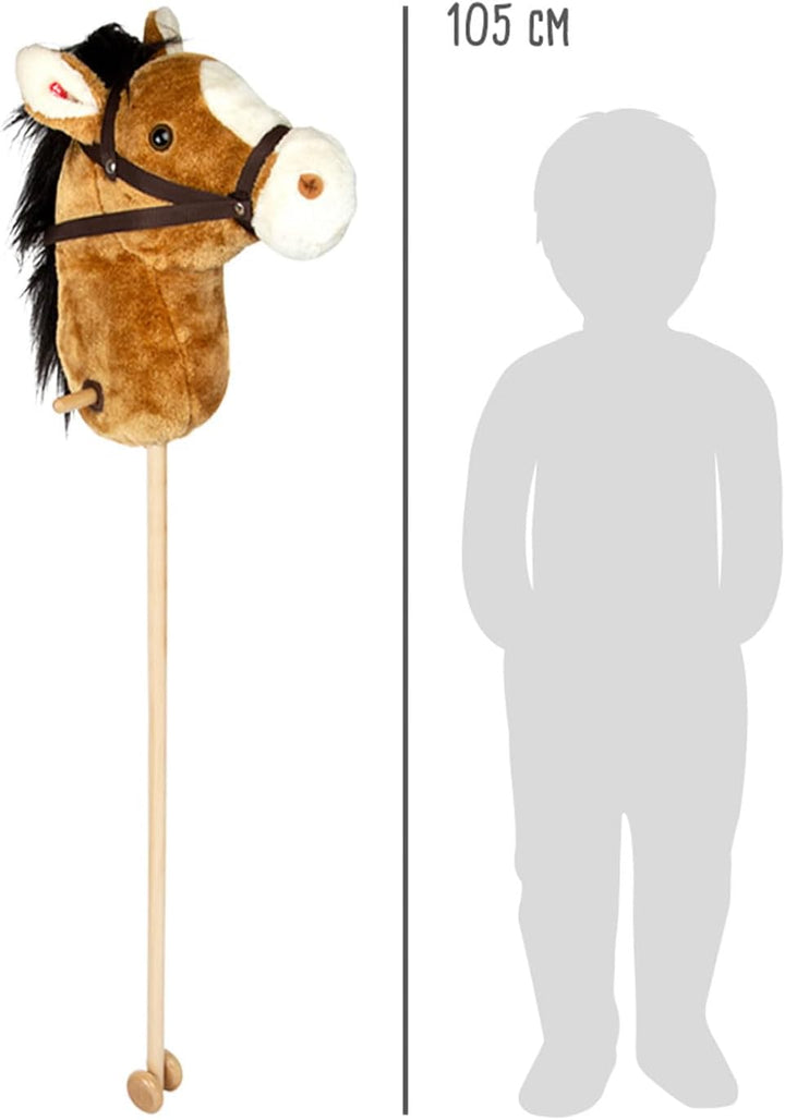 small foot Steckenpferd Nico, aus Holz und Plüsch, mit Halfter, Zügeln, Haltegriffen & Geräuschen, a