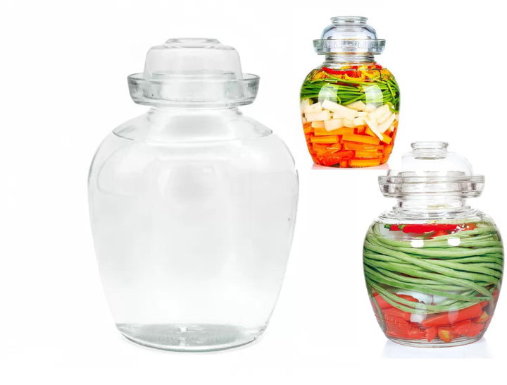 Kimchi -Glas Gärglas mit breiter Öffnung und Wasserverschluss Fermentieren Topf Gemüse Glastopf Glas
