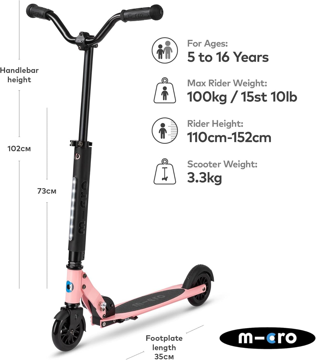MICRO Unisex Jugend Spirite Deluxe Scooter Einheitsgrösse Neon Rose, Einheitsgrösse Neon Rose