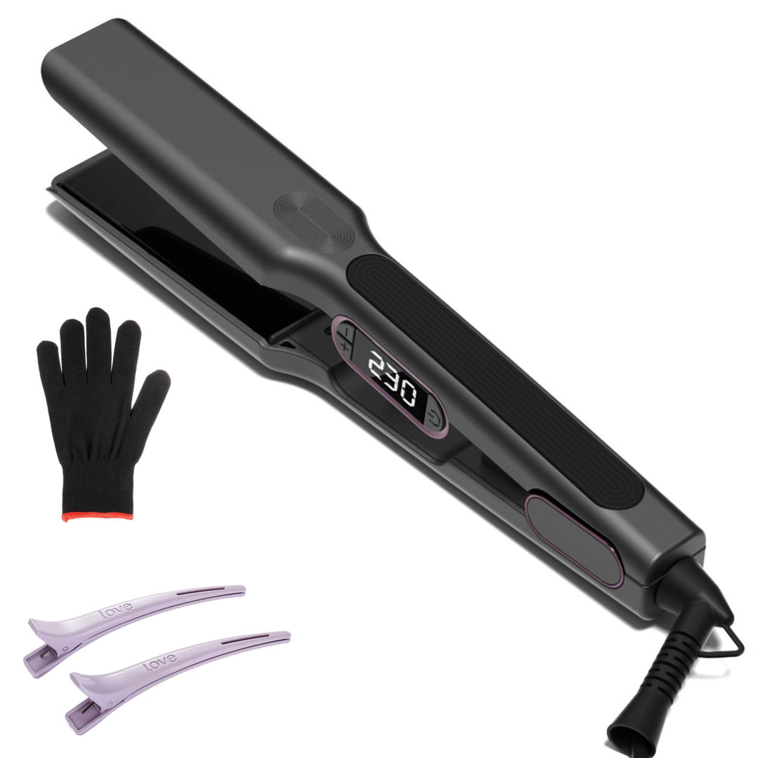 Bestauty Glätteisen 110x40mm: Breit-Keramik-Floatplatten(glatt gleiten), 15 Temperaturen (80-230℃),