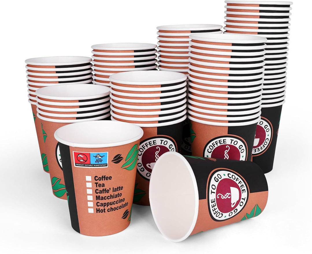 Inoverse Pappbecher 300ml, Einweg Coffee to Go Becher, Kaffee to go Becher Pappe, 12oz Trinkbecher f
