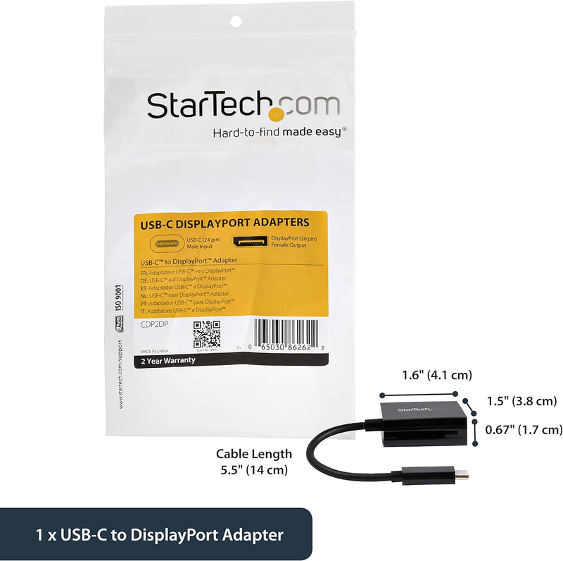 StarTech.com USB-C auf DisplayPort Adapter - 4K 60Hz schwarz, schwarz