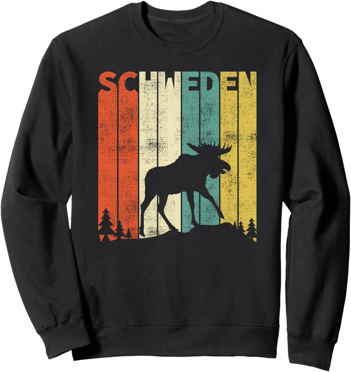 Vintage Schweden Retro Skandinavien Elch Sweatshirt