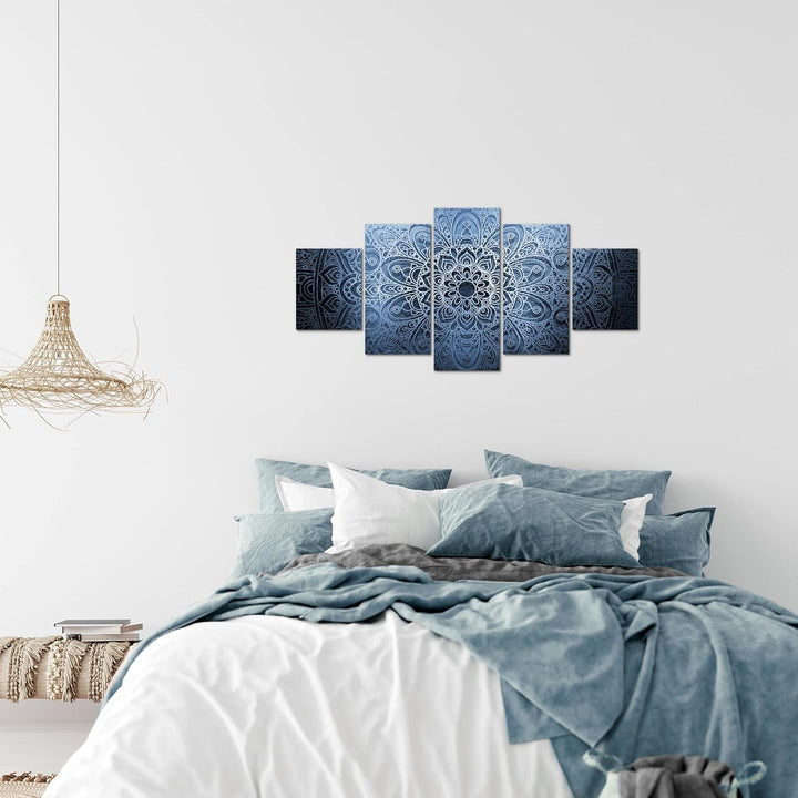 Runa Art Wandbilder Mandala 5 Teilig Bild auf Vlies Leinwand Deko Wohnzimmer Schlafzimmer Abstrakt B